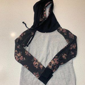 Maurices Double Hooded Floral Sweatshirt